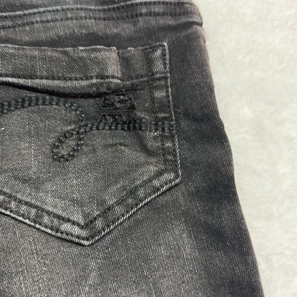 Justice Girls Black Destroyed Five Pocket Jean Shorts Size 7